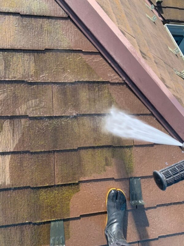 福岡県柳川市　M様邸　屋根塗装　高圧洗浄～タスペーサー取り付け～施工完了