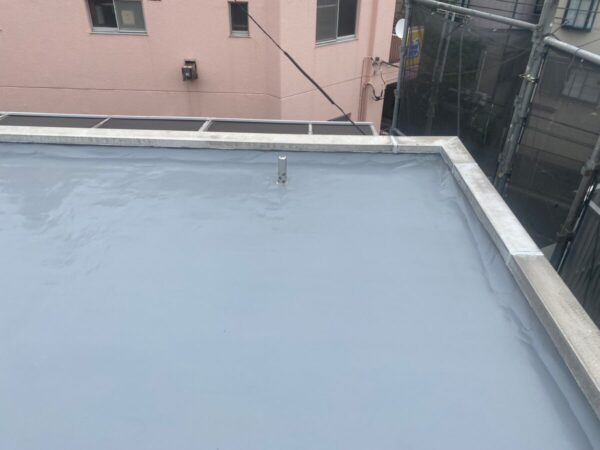 福岡県大牟田市　マンション　防水塗装工事　屋上の防水工事　施工完了
