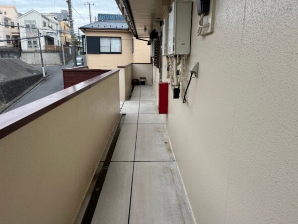 福岡県八女市　アパート　外壁塗装工事　現地調査～高圧洗浄作業