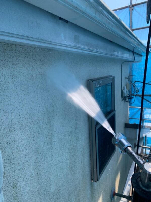 福岡県柳川市　M様邸　外壁塗装工事　高圧洗浄作業
