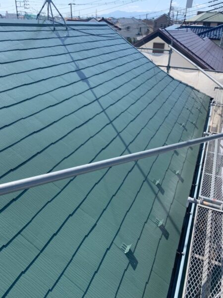 福岡県八女市　Y様邸　屋根塗装工事　中塗り～上塗り～施工完了