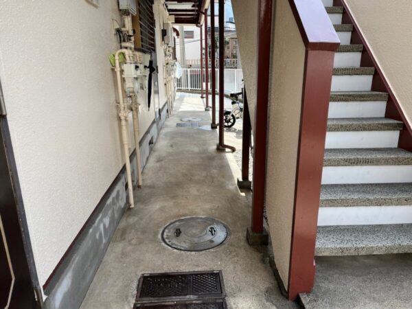 福岡県八女市 アパート 外壁塗装工事 現地調査~高圧洗浄作業