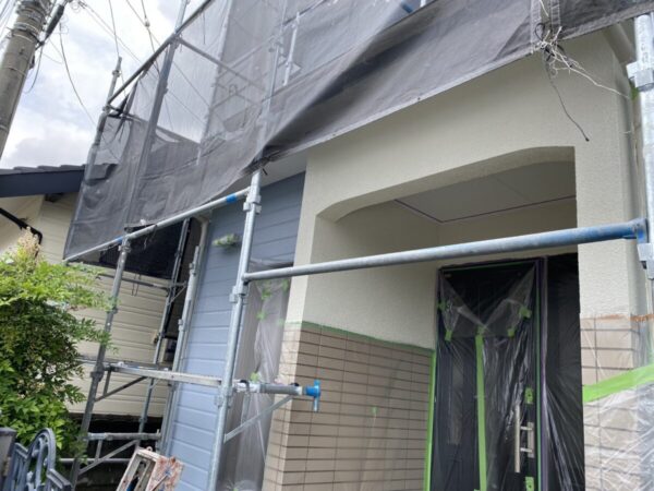 福岡県大牟田市　O様邸　外壁塗装工事　養生～軒天塗装をおこないました！